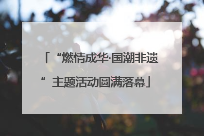 “燃情成华·国潮非遗”主题活动圆满落幕